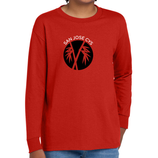 San Jose CYS Youth Red Heavy Cotton 100% Cotton Long Sleeve T Shirt Thumbnail