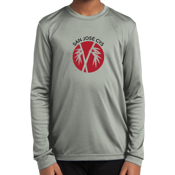 San Jose CYS Youth Grey Long Sleeve PosiCharge Competitor Tee Thumbnail
