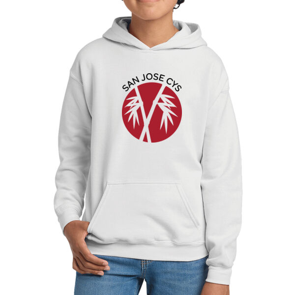 San Jose CYS Youth White Heavy Blend Hooded Sweatshirt Thumbnail