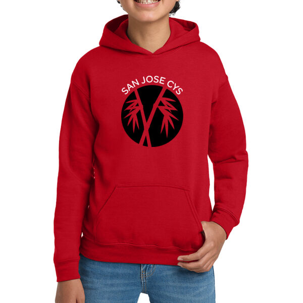 San Jose CYS Youth Red Heavy Blend Hooded Sweatshirt Thumbnail