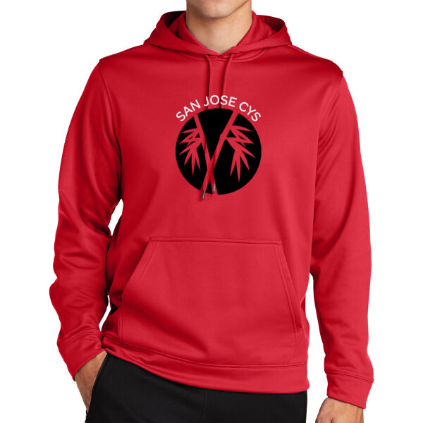 San Jose CYS Red Fleece Hooded Pullover Thumbnail
