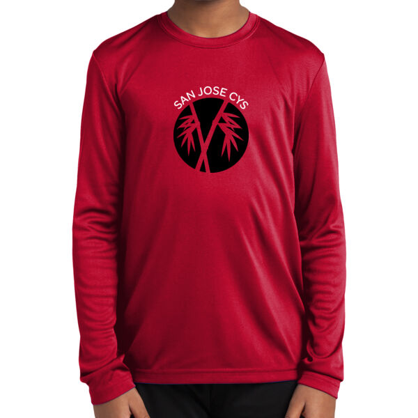 San Jose CYS Youth Red Long Sleeve PosiCharge Competitor Tee Thumbnail