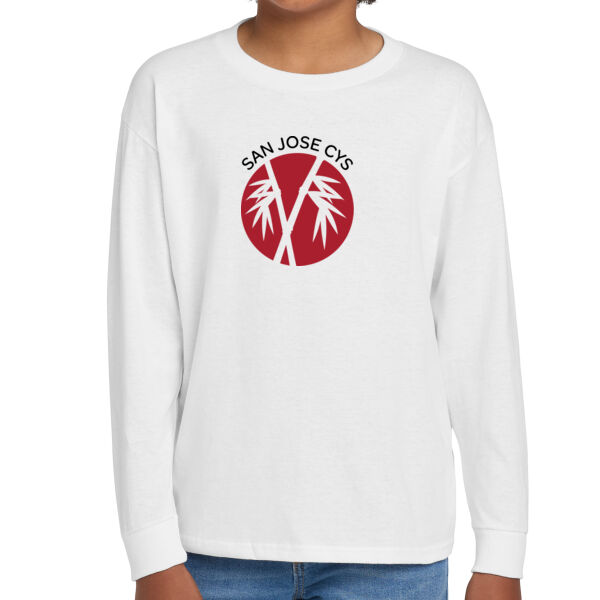 San Jose CYS Youth White Heavy Cotton 100% Cotton Long Sleeve T Shirt Thumbnail