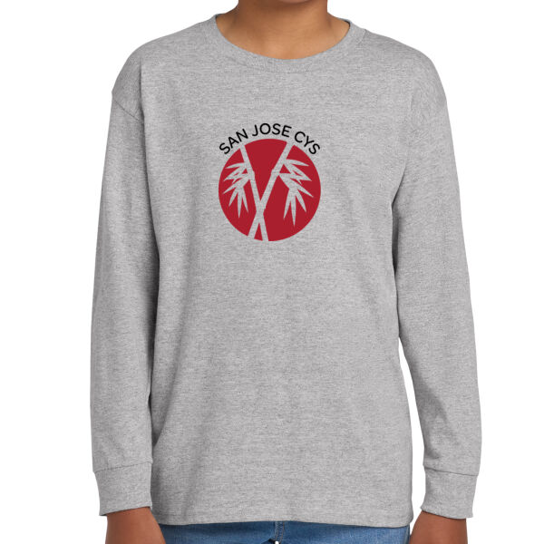 San Jose CYS Youth Grey Heavy Cotton 100% Cotton Long Sleeve T Shirt Thumbnail